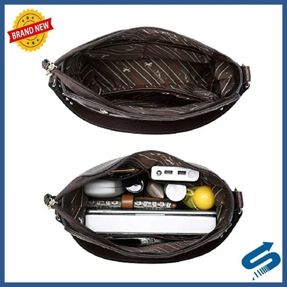 Large PU Leather Hobo Bag with Detachable Strap for Tablet & Essentials - Picture 7 of 8